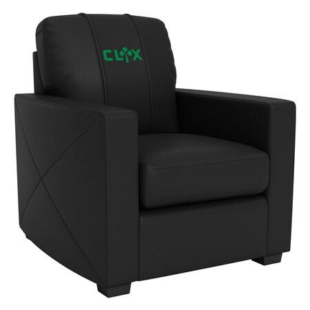 Dreamseat Silver Club Chair with Celtics Crossover Gaming Wordmark Green Logo XZ7759002CHCDBK-PSNBA32111